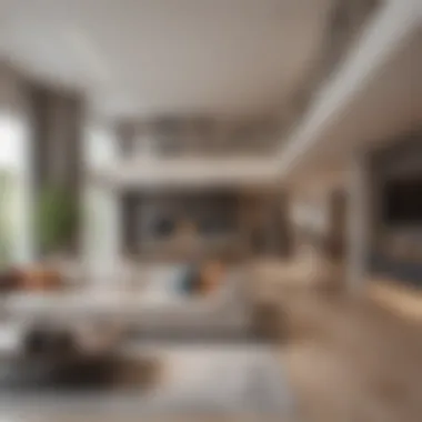 Effective Interior Layout in Two-Floor Living Elegant interior layout of a two-floor apartment highlighting effective use of space