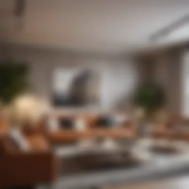 Stylish Living Room Design in a One-Bedroom Apartment Stylish one-bedroom apartment living room with modern furnishings