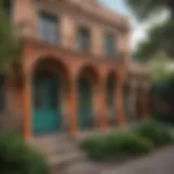 Charming architecture in a San Antonio neighborhood showcasing vibrant colors and intricate designs