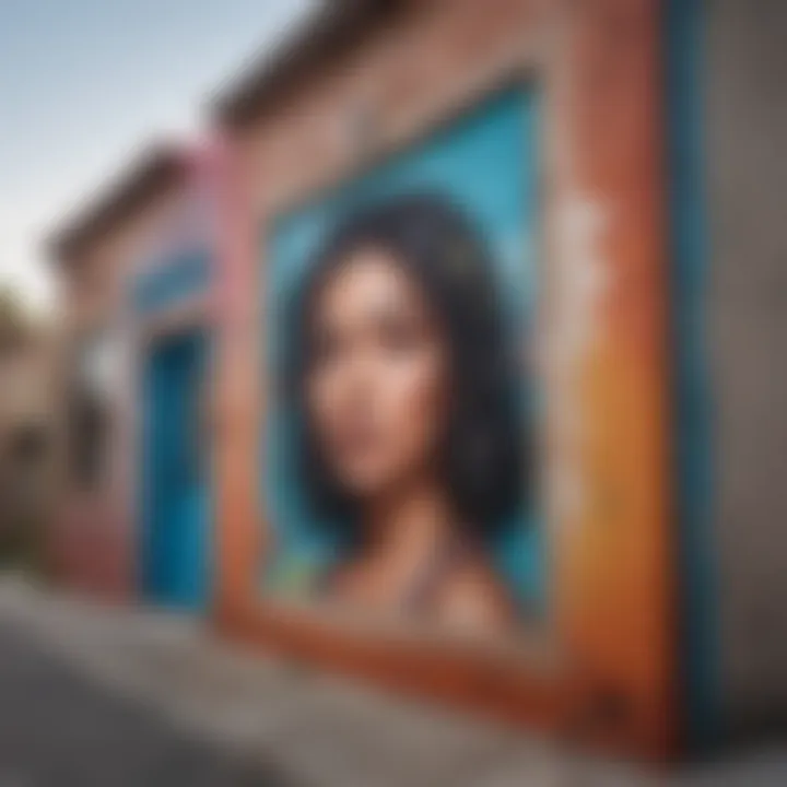Artistic murals and vibrant street art reflecting the cultural diversity of a San Antonio neighborhood