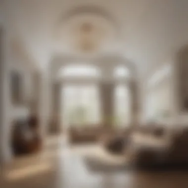 Elegant Interior with Raised Ceilings Interior showcasing raised ceilings with natural light