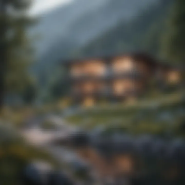 Outdoor amenities in a residential area with mountain views