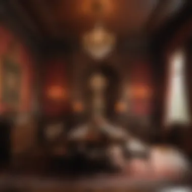 Historical Dining Room Elegance An ornate dining room with historical architectural elements