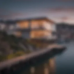 Stunning view of waterfront living in San Francisco showcasing modern architecture with the bay in the backdrop.