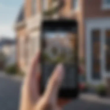 Close-up of a hand selecting filters on a house-hunting app