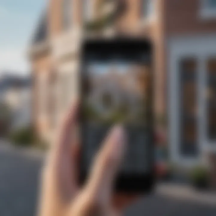 Close-up of a hand selecting filters on a house-hunting app