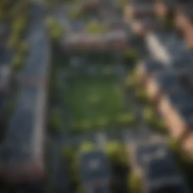 Aerial view of Graduate Hospital neighborhood highlighting greenery