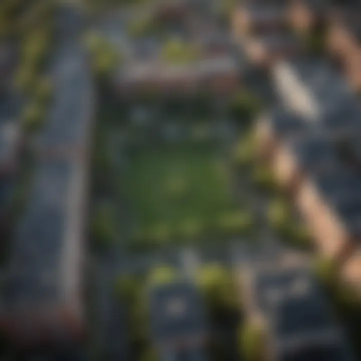 Aerial view of Graduate Hospital neighborhood highlighting greenery