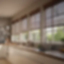 Different types of kitchen blinds arranged for cleaning