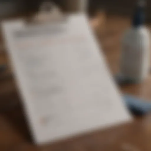 Elegant house cleaning checklist on a clipboard