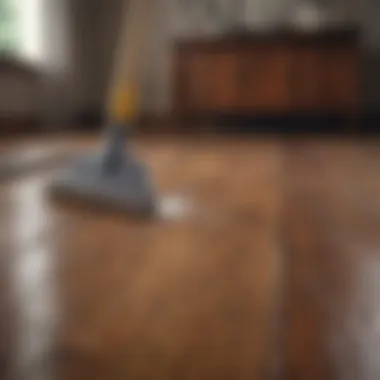 Technique for cleaning wood floors with a cloth