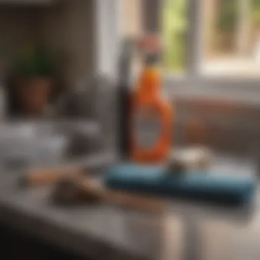 Essential Tools for Effective Deep Cleaning Essential cleaning tools neatly arranged on a countertop