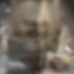 A close-up view of a toilet tank showing internal components.