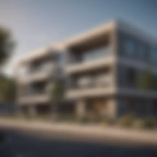 Exterior view showcasing the modern architecture of Jordan Gateway Apartments