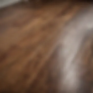 Close-up of laminate floor showing sheen