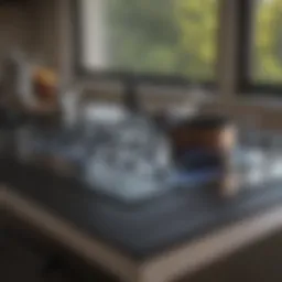 Spotless glass stove top reflecting kitchen light
