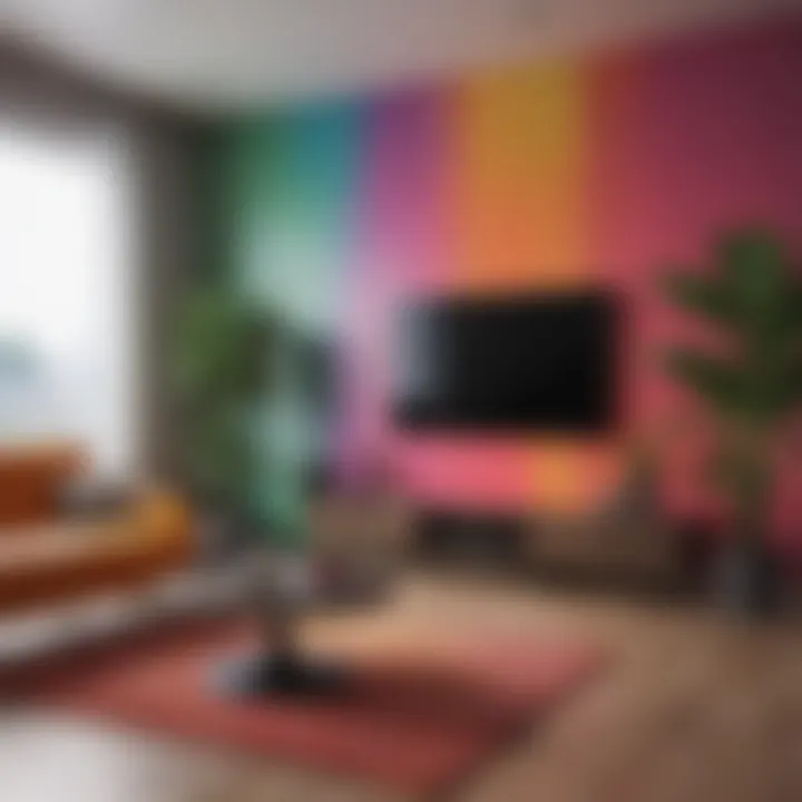 Colorful decor enhancing a small apartment's aesthetics