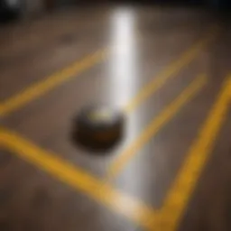Measuring tape on floor