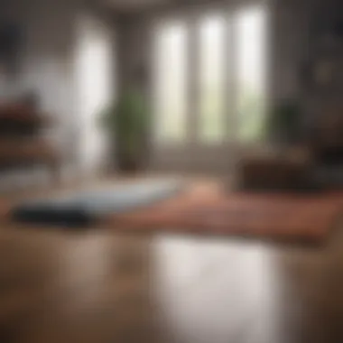 Eco-Friendly Cleaning Solutions for Rugs Eco-friendly cleaning solutions displayed next to a shag rug