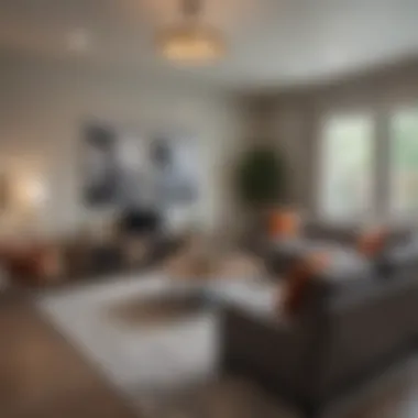 Stylish Interiors in North Dallas Rentals Cozy living room in a rental property highlighting modern design