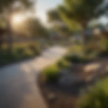 Community park in a budget-friendly neighborhood, perfect for relaxation.