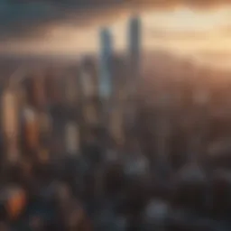 A vibrant view of New York City skyline showcasing iconic buildings.