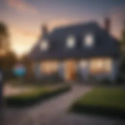 A modern house with a 'For Rent' sign in front, indicating the rental market.