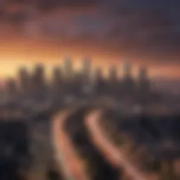 Vibrant Los Angeles skyline