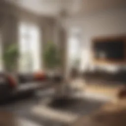 A stylish furnished living room showcasing modern decor