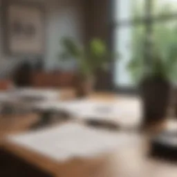 Symbolic representation of financial planning tools on a desk