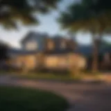 Charming North Dallas neighborhood street view showcasing rental homes