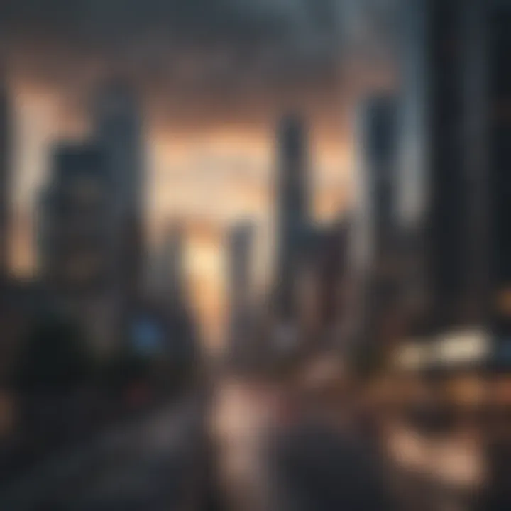 Skyline view of a thriving urban area