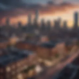 A bustling urban skyline showcasing real estate potential