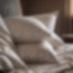 A pristine pillow surrounded by natural cotton and silk fabrics