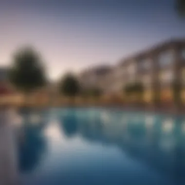 Community amenities including a swimming pool and recreational area at Park Royal Apartments