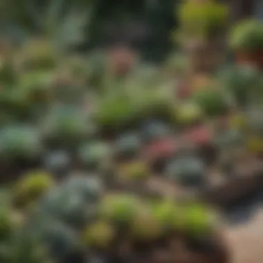 An array of succulents displayed in a garden setting