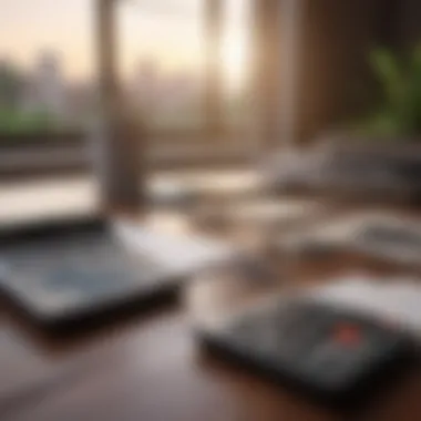 Financial Readiness A budget planner and calculator representing financial planning
