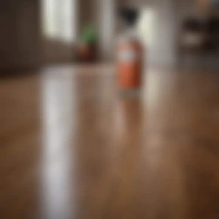 Cleaning products for hardwood floor maintenance