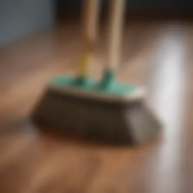 Close-up of a soft-bristled broom ideal for delicate surfaces.