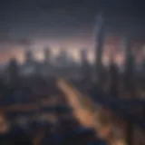 Skyline view of a thriving city with rental properties