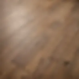 A close-up view of a scratched laminate floor showcasing the damage.