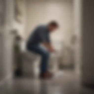 A homeowner successfully unclogging a toilet