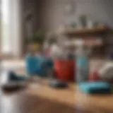 A well-organized cleaning toolkit