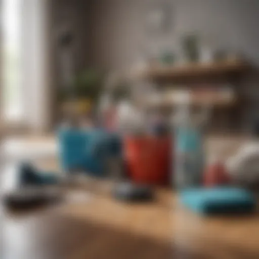 A well-organized cleaning toolkit