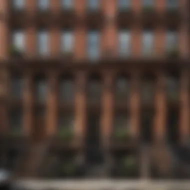 Intricacies of Brownstone Architecture Exquisite brownstone facade showcasing intricate architectural details
