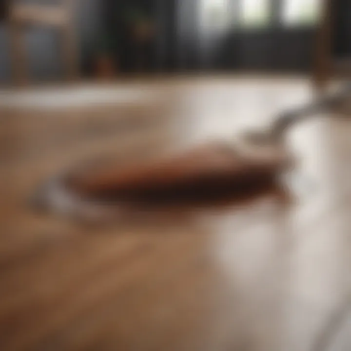 Applying cleaning agents to laminate wood floors