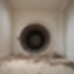 Clogged dryer duct showcasing lint buildup