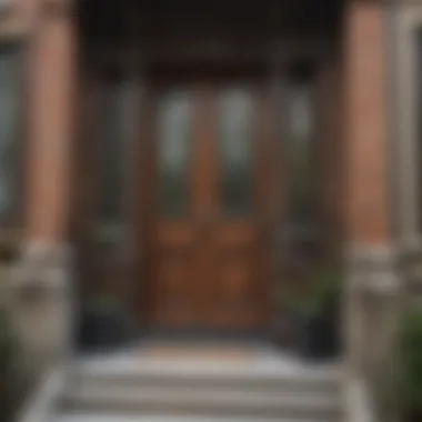 Artistry in Brownstone Design A close-up of brownstone architectural details emphasizing craftsmanship.