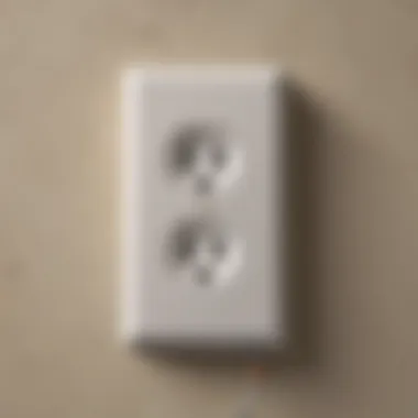 An electrical outlet showing signs of wear and tear.