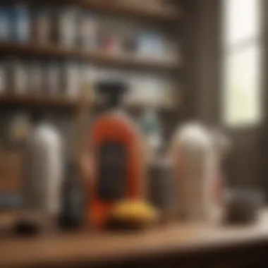 Traditional cleaning supplies displayed for comparison